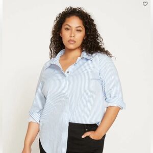 Universal Standard Elbe Stretch Poplin Shirt, size S (14-16)